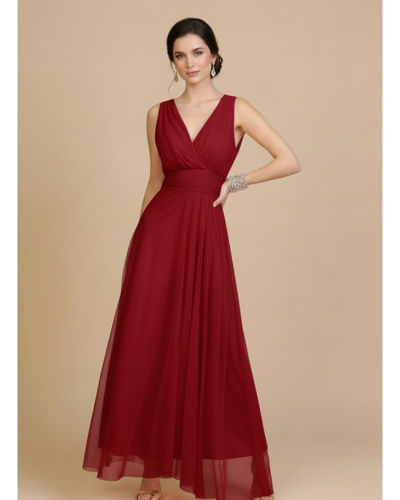 Vestido largo tull tirantes - AINE