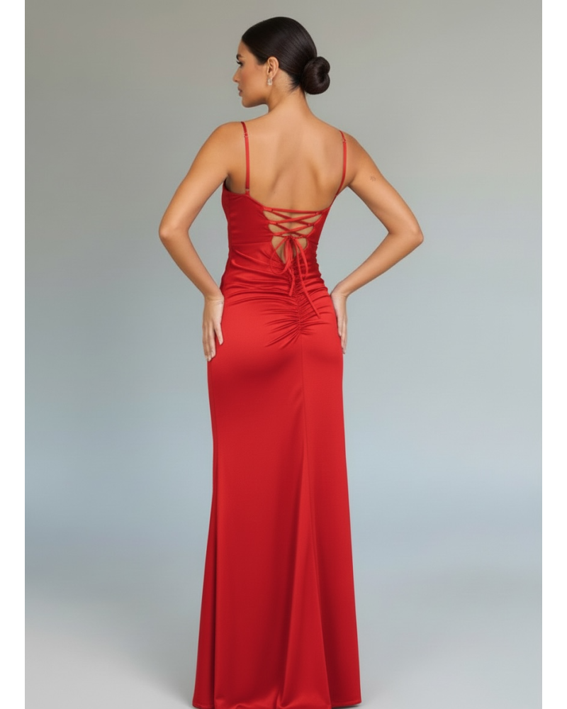 Vestido escote cuadrado cuerda detrás - AINE