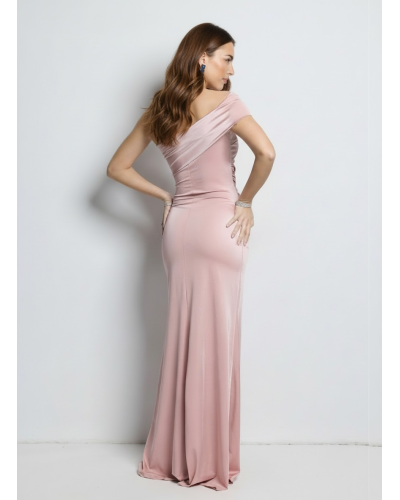 Vestido licra largo escote asimetrico - AINE