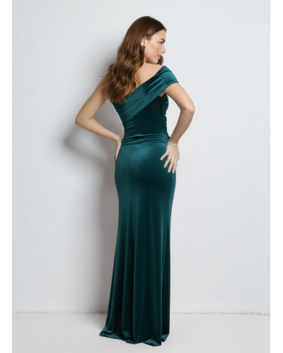 Vestido licra largo escote asimetrico - AINE