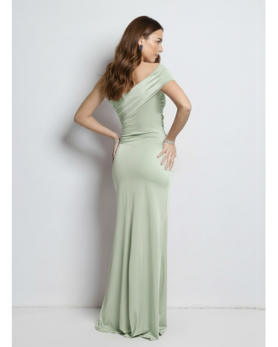 Vestido licra largo escote asimetrico - AINE