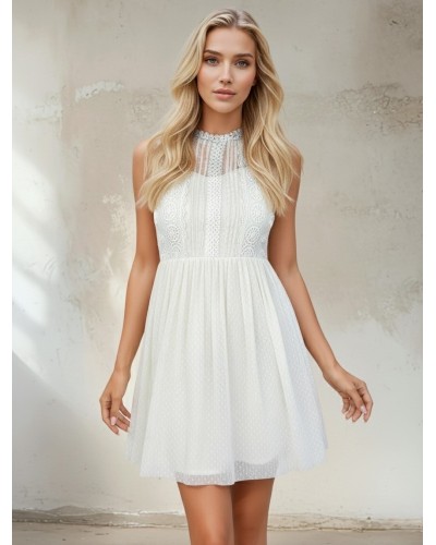 Vestido tull y encaje cuerpo - AINE