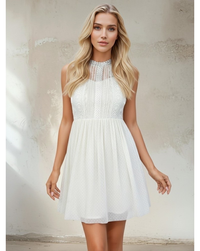 Vestido tull y encaje cuerpo - AINE