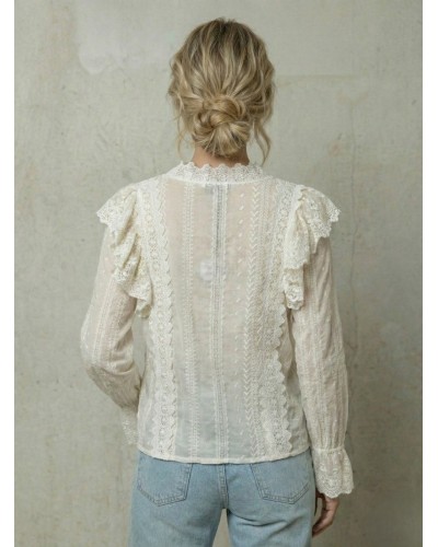 Camisa bordada 3 botones - AINE