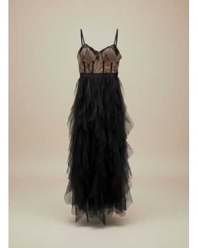 Vestido largo corset con falda tull - AINE