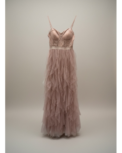 Vestido largo corset con falda tull - AINE