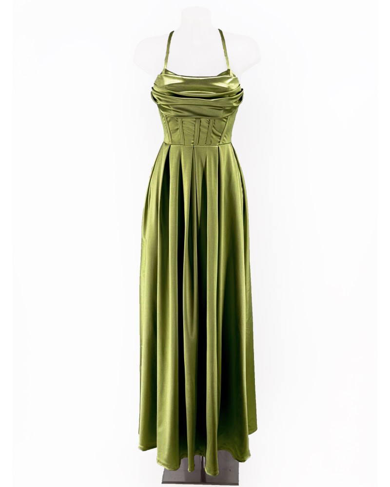 Vestido largo vuelo con cuerda espalda - AINE