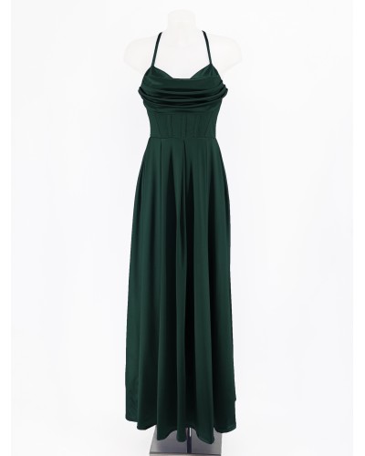 Vestido largo vuelo con cuerda espalda - AINE