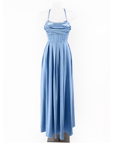 Vestido largo vuelo con cuerda espalda - AINE