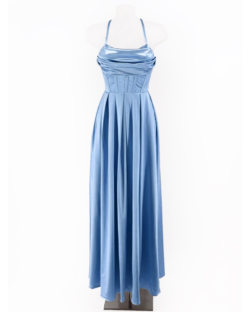 Vestido largo vuelo con cuerda espalda - AINE