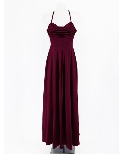 Vestido largo vuelo con cuerda espalda - AINE