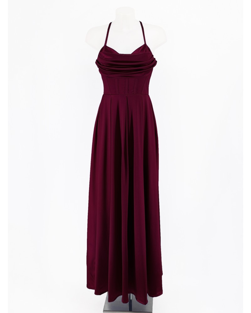 Vestido largo vuelo con cuerda espalda - AINE