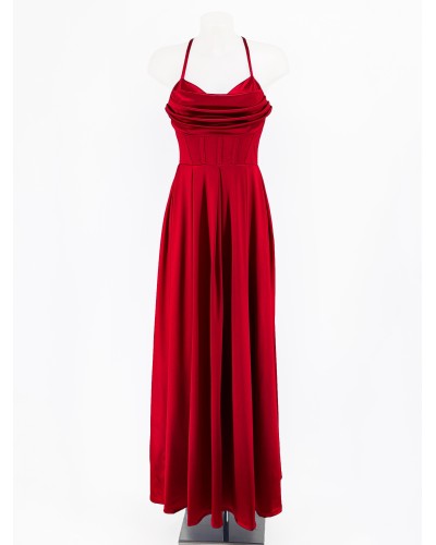 Vestido largo vuelo con cuerda espalda - AINE