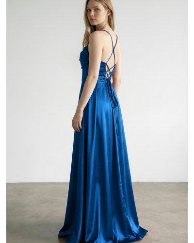 Vestido largo vuelo con cuerda espalda - AINE