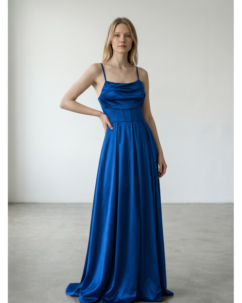 Vestido largo vuelo con cuerda espalda - AINE