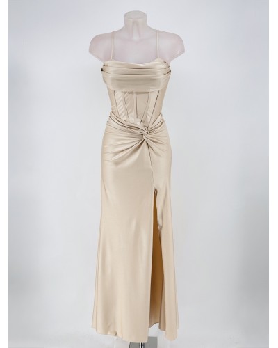 Vestido licra nudo con varillas - AINE