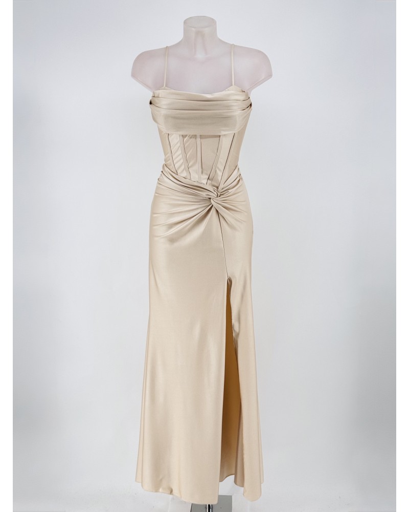 Vestido licra nudo con varillas - AINE