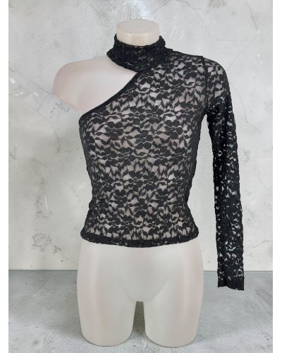 Top encaje asimetrico 1 manga - AINE