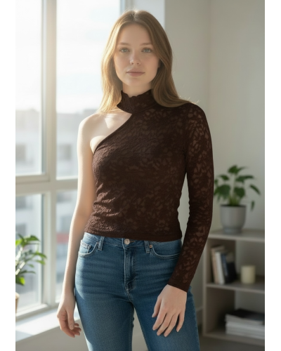 Top encaje asimetrico 1 manga - AINE