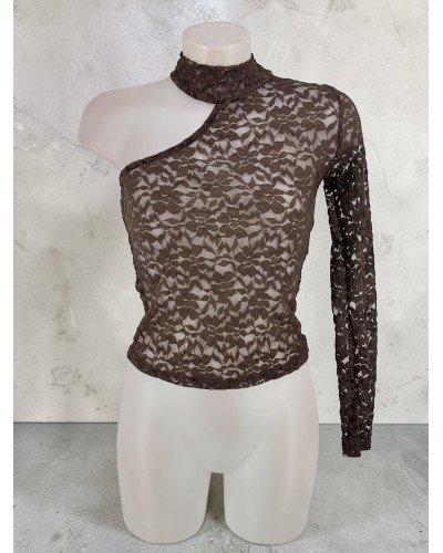 Top encaje asimetrico 1 manga - AINE