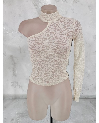 Top encaje asimetrico 1 manga - AINE