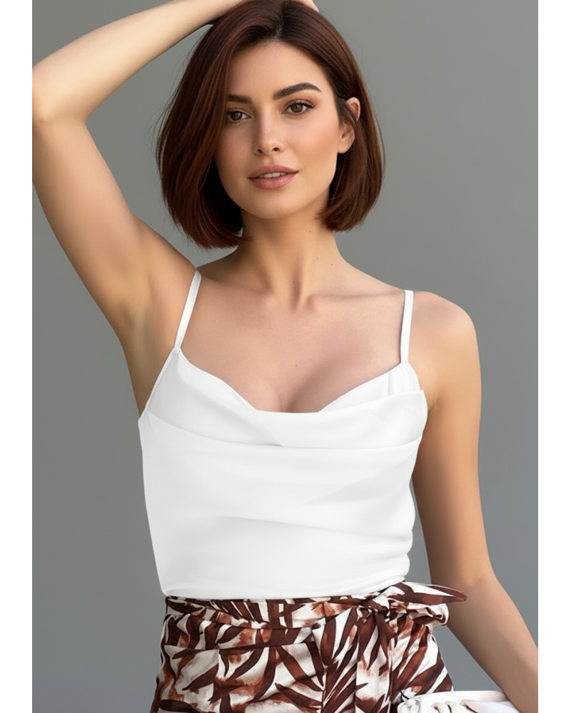 Top crop raso tirantes goma detras - AINE